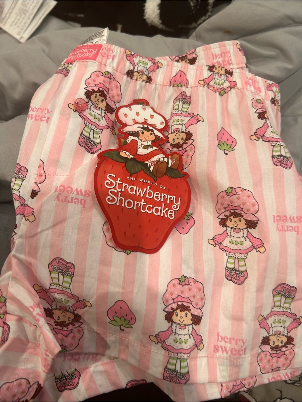 Hot Topic Strawberry Shortcake Pink Striped Pajama Shorts